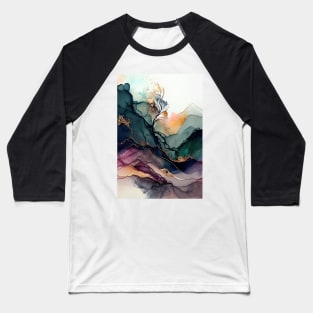 Vibrant Valley - Abstract Alcohol Ink Resin Art Baseball T-Shirt